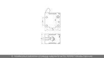 Automat ryglujący do cięgna 10mm ASSA ABLOY nr kat. PAN330004 - rysunek techniczny (wymiary)