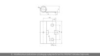 Obejma uchwyt rolki bieżnej INOX bramy przemysłowe Hormann nr kat. 3040124 - rysunek techniczny (wymiary)