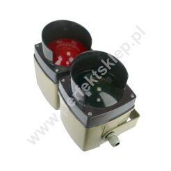 Semafor sygnalizator dwukolorowy 230V AC z uchwytem montażowym SIWA Gfa Elektromaten nr kat. 30005348